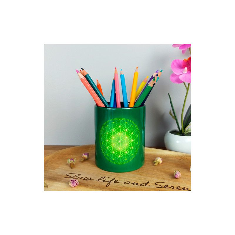 Stiftehalter Blume des Lebens (7 Farben zur Auswahl)