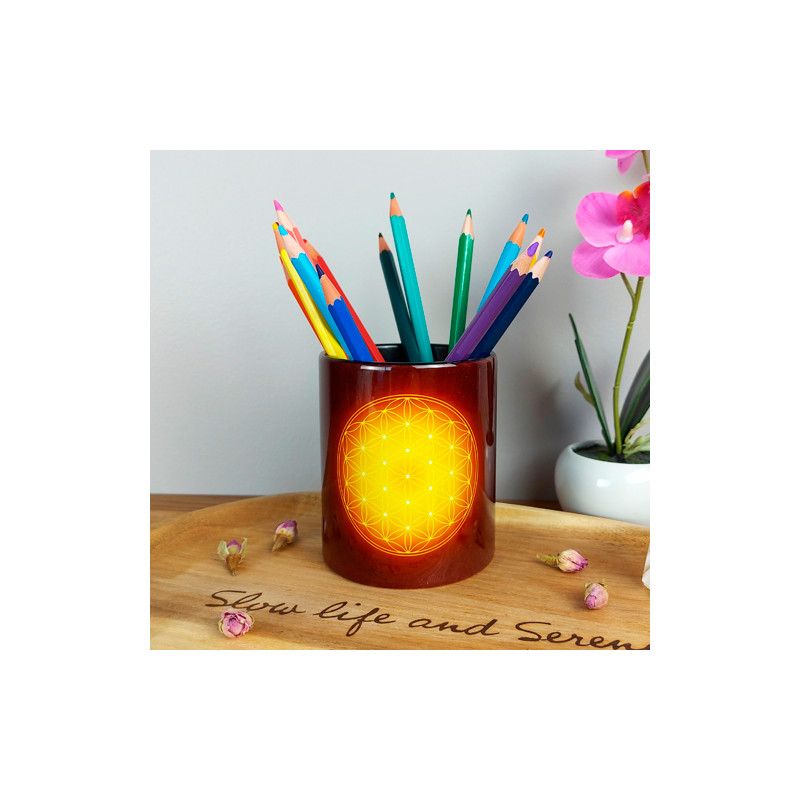 Pot à crayons Fleur de Vie (7 couleurs au choix)
