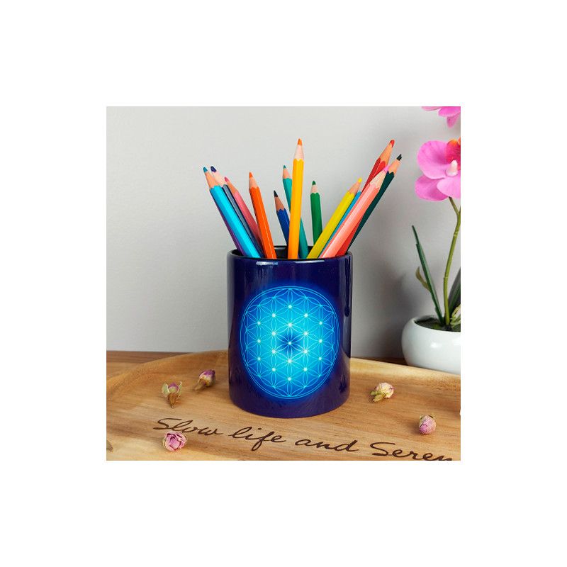 Pot à crayons Fleur de Vie (7 couleurs au choix)