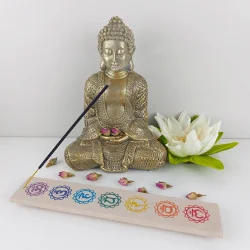 7-chakra stone incense holder (long)