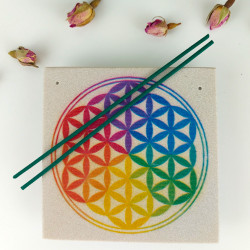 Räucherstäbchenhalter Blume des Lebens quadratisch