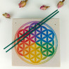 Räucherstäbchenhalter Blume des Lebens quadratisch