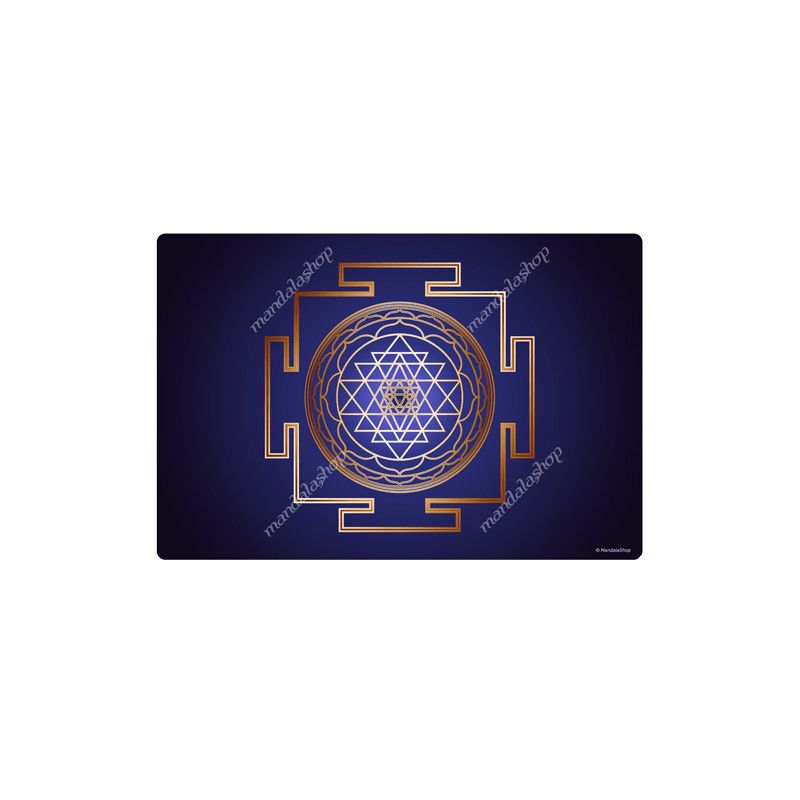 Harmonisierender Teppich Sri Yantra Blau