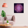 Sri Yantra Bild mit violettem Hintergrund