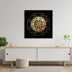 Sri Yantra Bild mit schwarzem Hintergrund