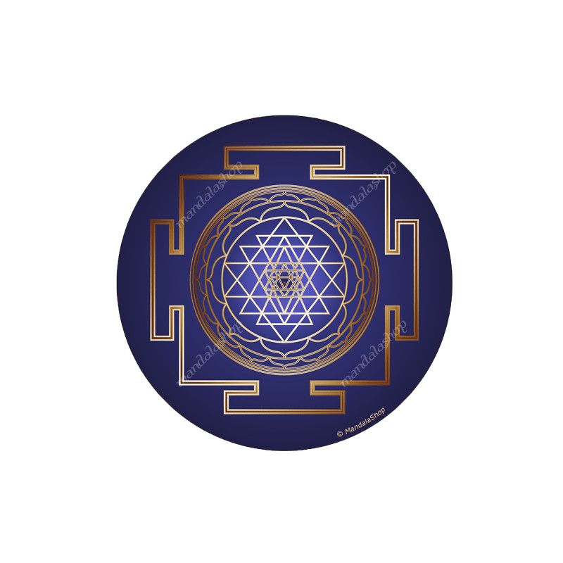 Mauspad Sri Yantra blau