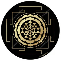 Sri Yantra (with black background) Round mouse pad