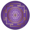 Tapis de souris rond Sri Yantra (fond violet)