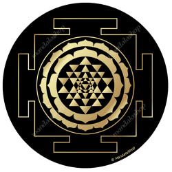 Disco armonizzante Sri Yantra (sfondo nero)