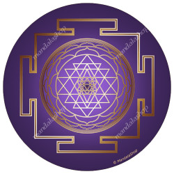 Disco armonizzante Sri Yantra (sfondo viola)