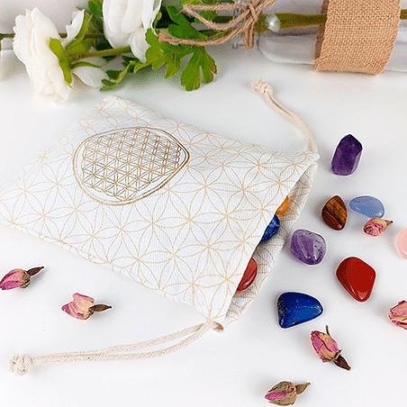 Pochette en coton Fleur de Vie