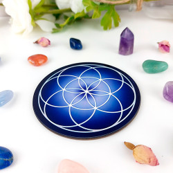 Harmonisierende Scheibe Samen des Lebens Indigo