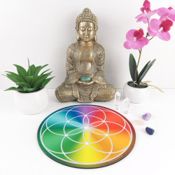 Mauspad rund Graine de Vie mehrfarbig