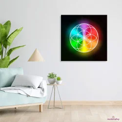 Multicolored Seed of Life canvas
