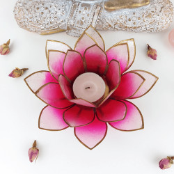 Kerzenhalter Lotusblume Capiz rosa