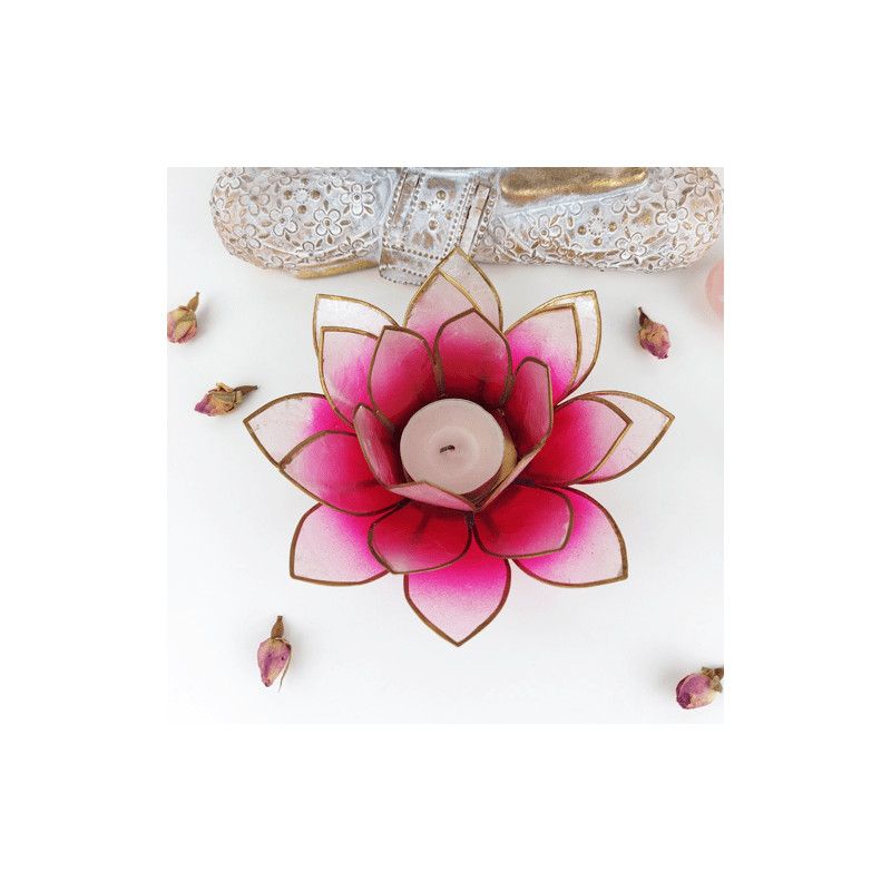 Kerzenhalter Lotusblume Capiz rosa