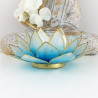 Kerzenhalter Lotusblume Capiz blau