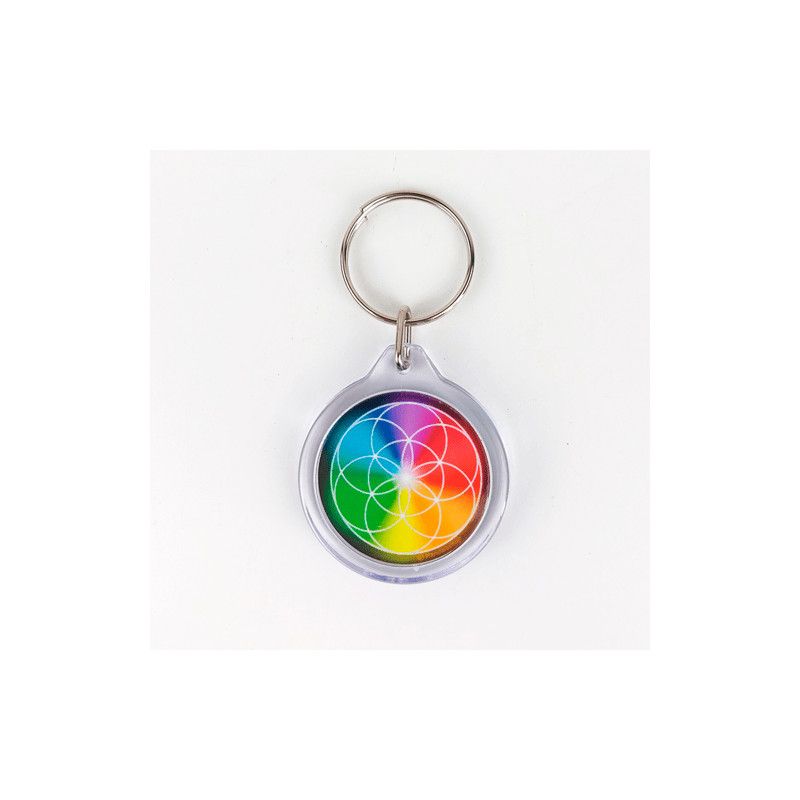 Schlüsselanhänger Samen des Lebens multicolor