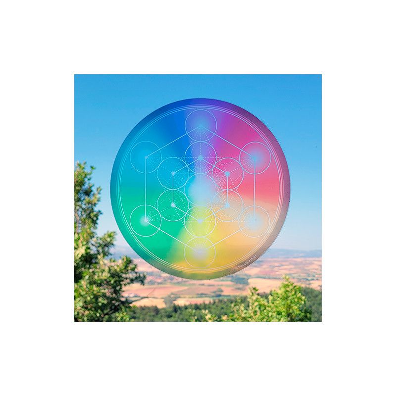 Vinilo reposicionable para ventana Cubo de Metatron