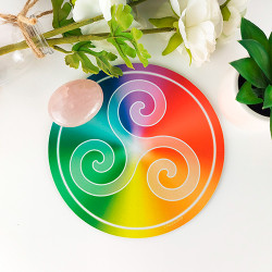 Round mouse pad multicoloured Triskel