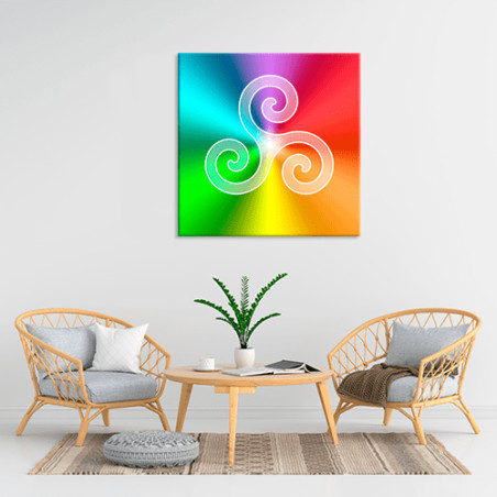 Multicoloured Triskelion canvas