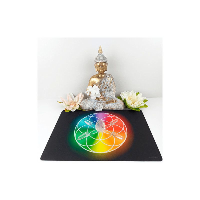 Tapis harmonisant Graine de Vie multicolore