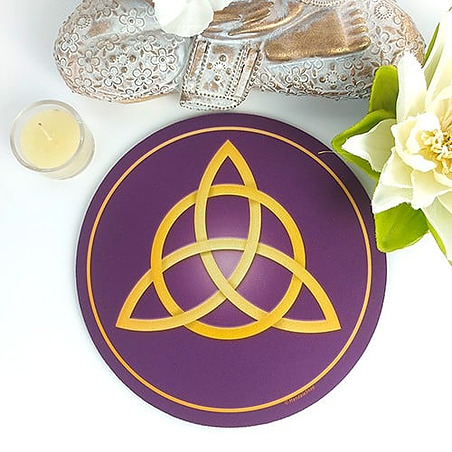 Tapis de souris rond Triquetra violet