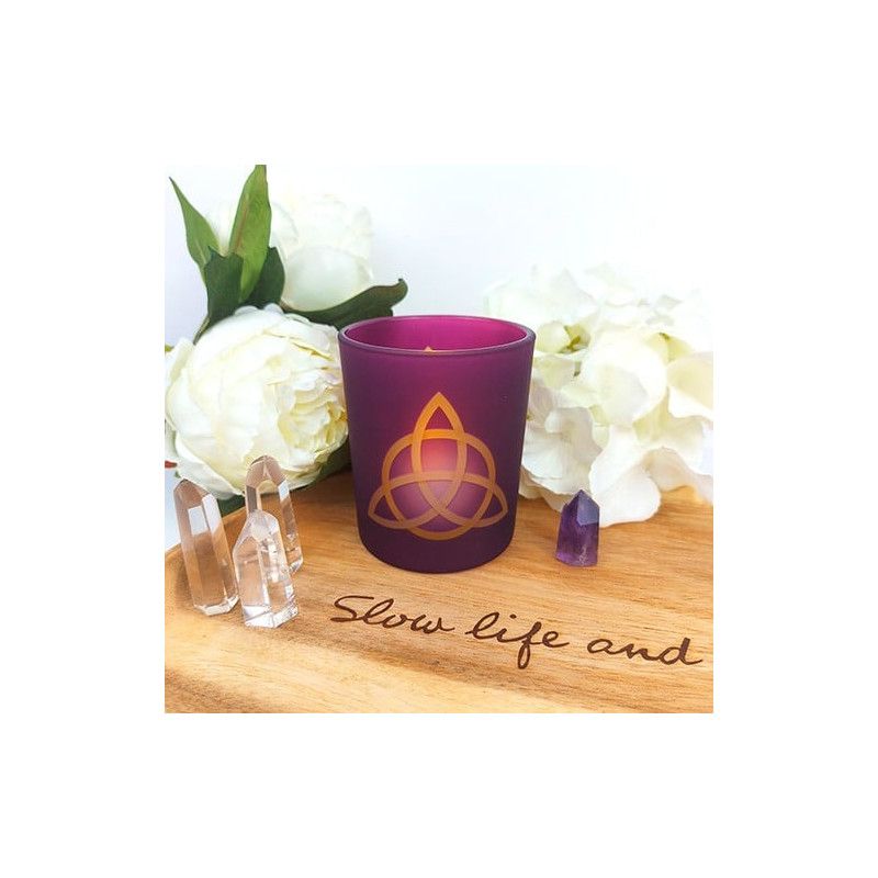 Teelichthalter Triquetra violett