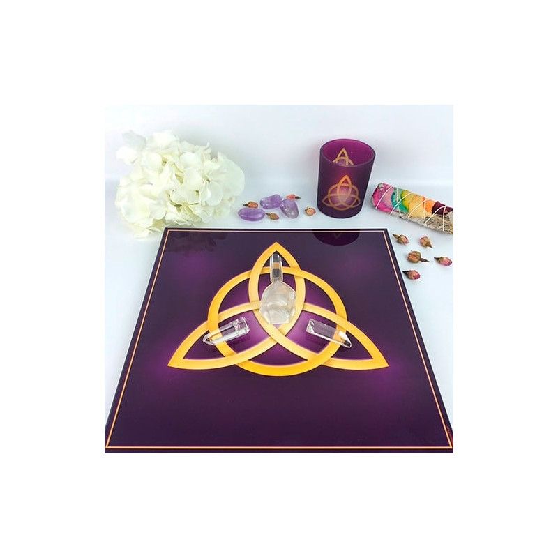 Energetische Holzplatte Triquetra violett