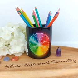 Multicoloured Seed of Life Pencil holder
