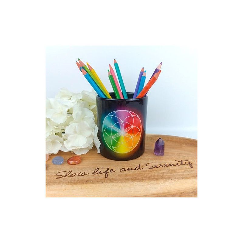 Pot à crayons Graine de Vie multicolore