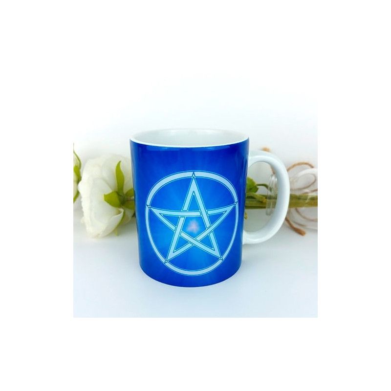 Tasse Pentagramm blau