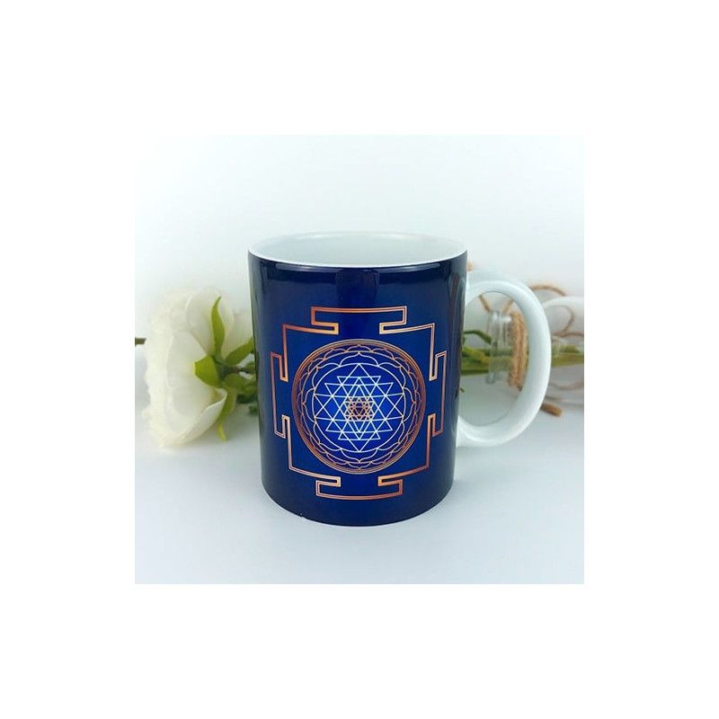 Tasse Sri Yantra indigo