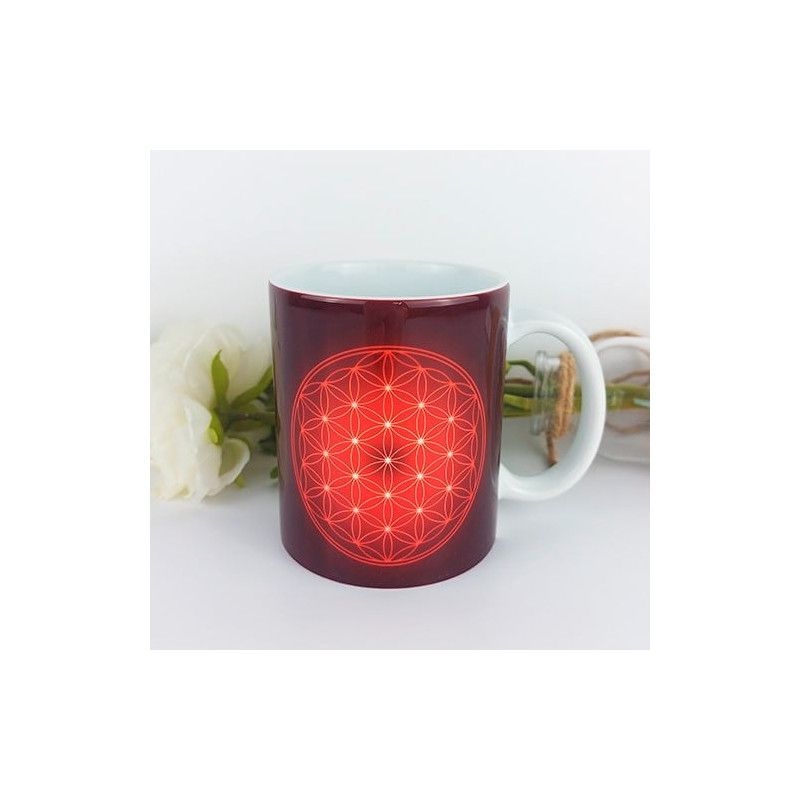 Red Flower of Life Mug