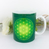 Tasse Blume des Lebens grün