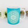 Tasse Blume des Lebens türkis