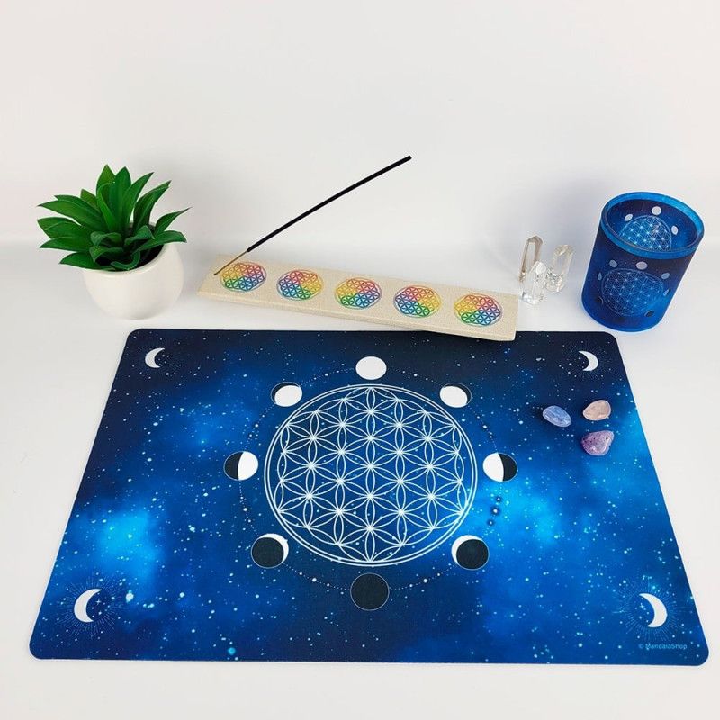 Tapis harmonisant Fleur de Vie phases de la lune