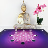 Tapis harmonisant violet Fleur de Vie phases de la lune