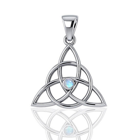 Colgante Triquetra con piedra luna