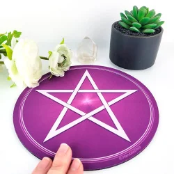 Purple Pentagram Round mouse pad