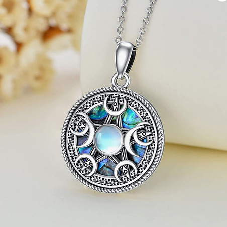 Pentacle with moons necklace