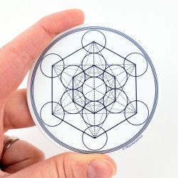 Magnet soft touch Cube de Métatron blanc