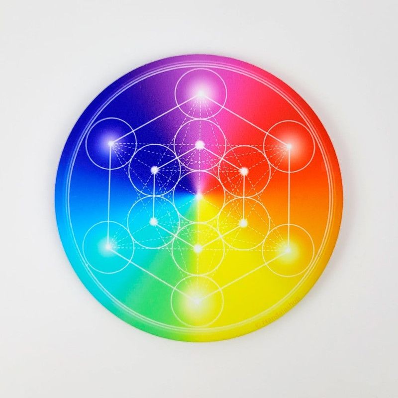 Imán soft touch Cubo de Metatrón 7 chakras