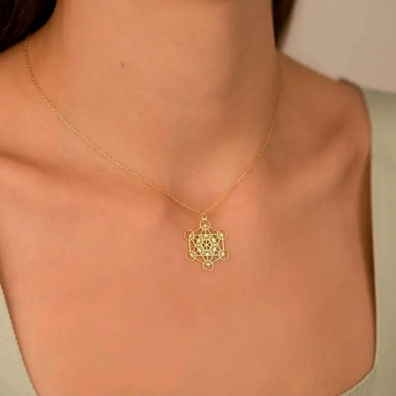 Metatron's Cube Gold Pendant – Sacred Jewelry