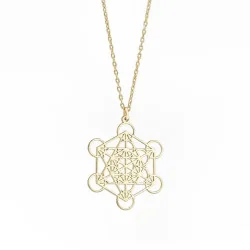 Gold plated Metatron's Cube necklace