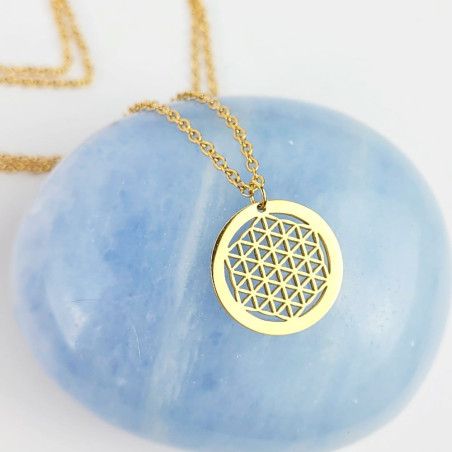 Collier Fleur de Vie plaqué or