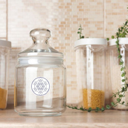 Aufkleber Metatron-Würfel Weiß