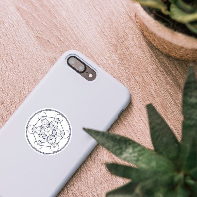 Pegatina autoadhesiva Cubo de Metatrón blanco