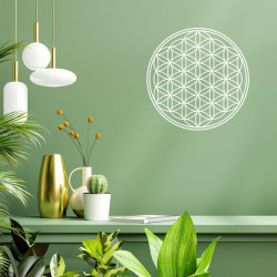 Wandsticker Blume des Lebens weiß