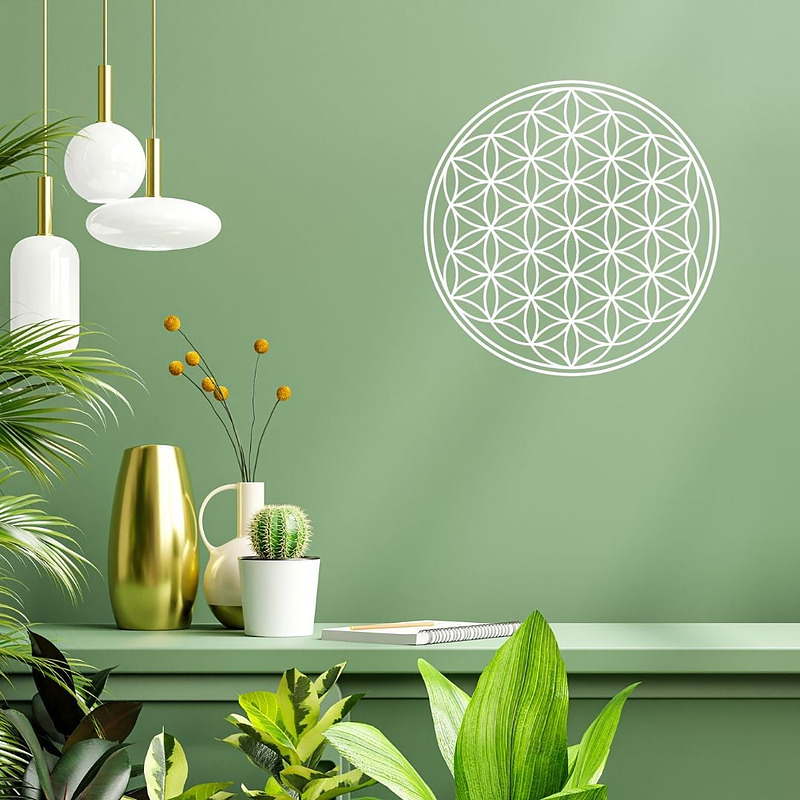 White Flower of Life wall sticker: pure energy